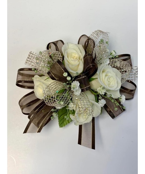 White and Brown Corsage