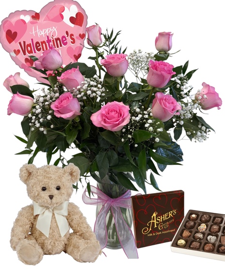 Pink Rose Bear Package