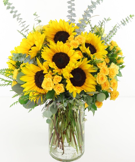 Sunflowers, Yellow Roses